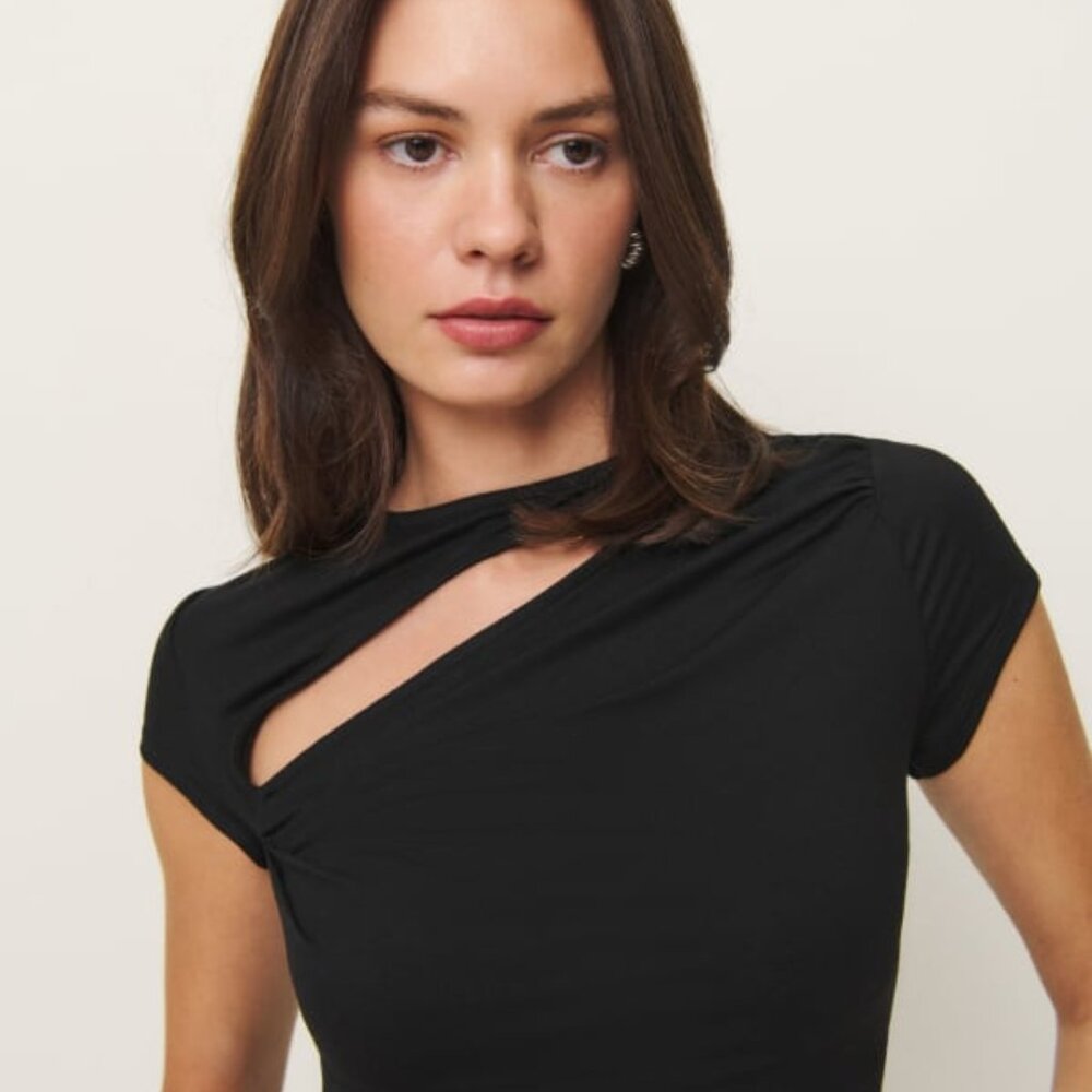 Reformation - NWT Else Knit Top (Color Black, Size M) Retail Price/MSRP: $98 - Picture 2 of 3